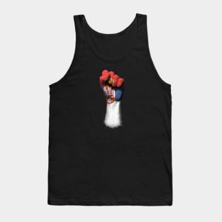 Flag of Serbia on a Raised Clenched Fist Tank Top